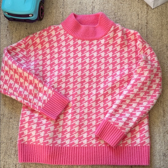 THML Sweaters - THML Pink Houndstooth Women's Sweater